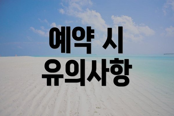 예약 시 유의사항