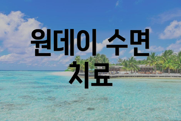 원데이 수면 치료