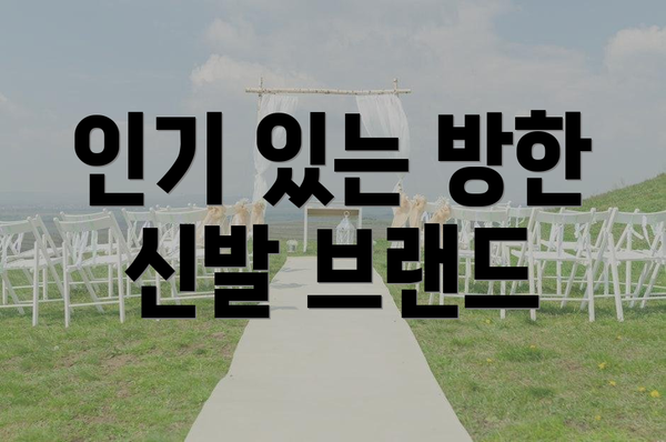 인기 있는 방한 신발 브랜드