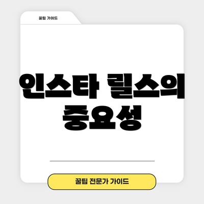 인스타 릴스의 중요성
