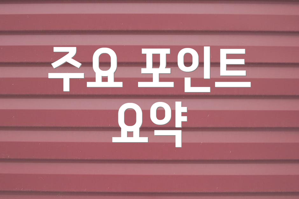 주요 포인트 요약