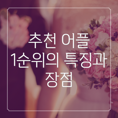 추천 어플 1순위의 특징과 장점