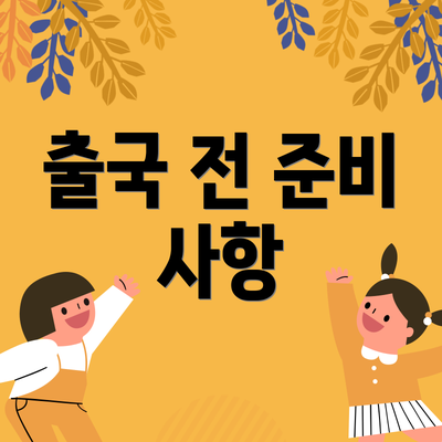 출국 전 준비 사항