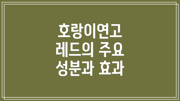 호랑이연고 레드의 주요 성분과 효과