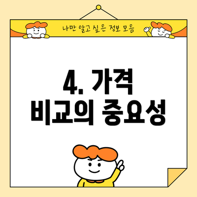 4. 가격 비교의 중요성