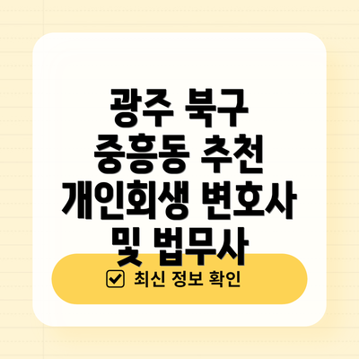 광주 북구 중흥동 추천 개인회생 변호사 및 법무사