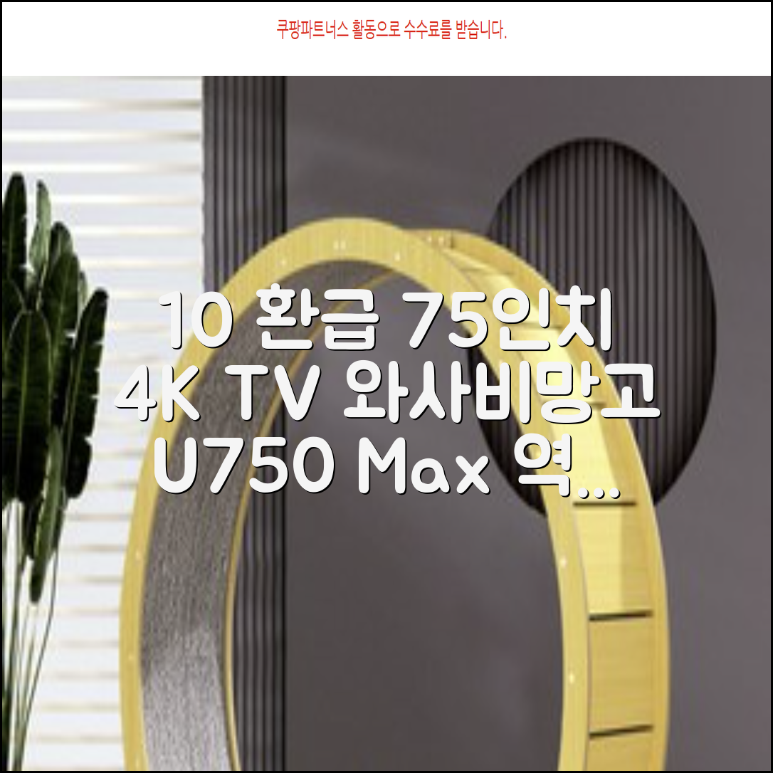 [10% 환급가전] 와사비망고 4K UHD ZEN U750 Max HDR TV, 189cm(75인치), 스탠드형, 방문설치 추천 리뷰