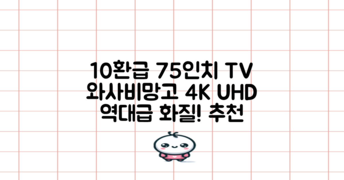 [10% 환급가전] 와사비망고 4K UHD ZEN U750 Max HDR TV, 189cm(75인치), 스탠드형, 방문설치 추천 리뷰