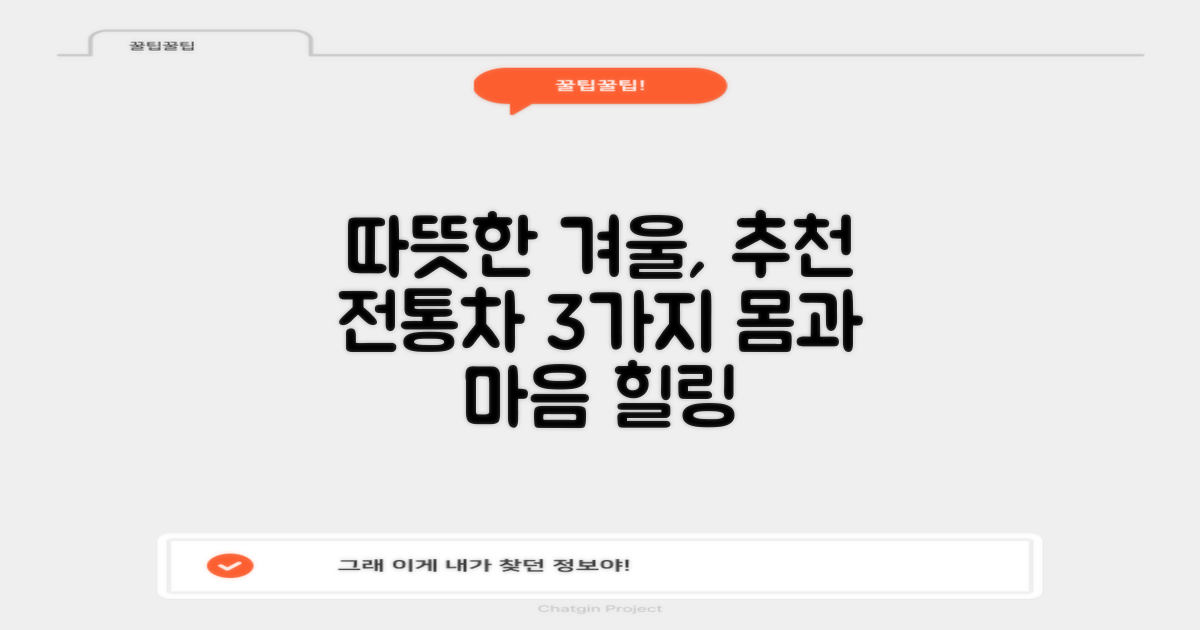 따뜻한 전통차 3종 추천
