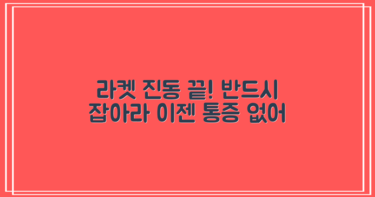 테니스 라켓 진동, 이젠 안녕!