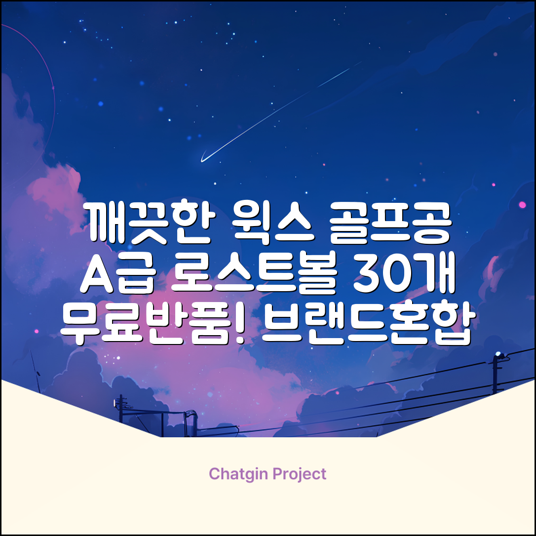 [윅스 진짜 깨끗한 볼] A+급 무료반품 로스트 골프공 로스트볼 유명브랜드, [A+ 브랜드혼합] 화이트, 30개 추천 리뷰