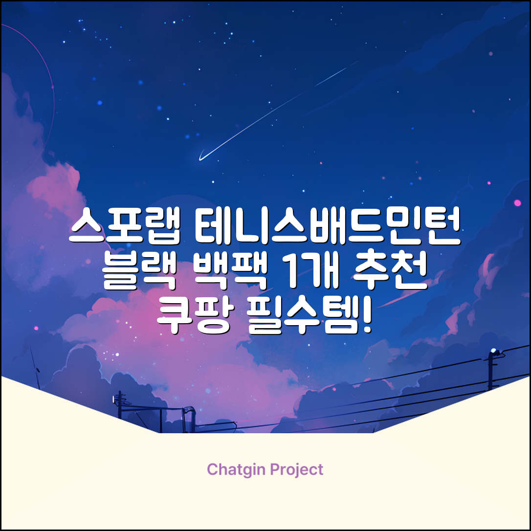 스포랩 테니스 가방 배드민턴 백팩, 블랙, 1개 추천 리뷰