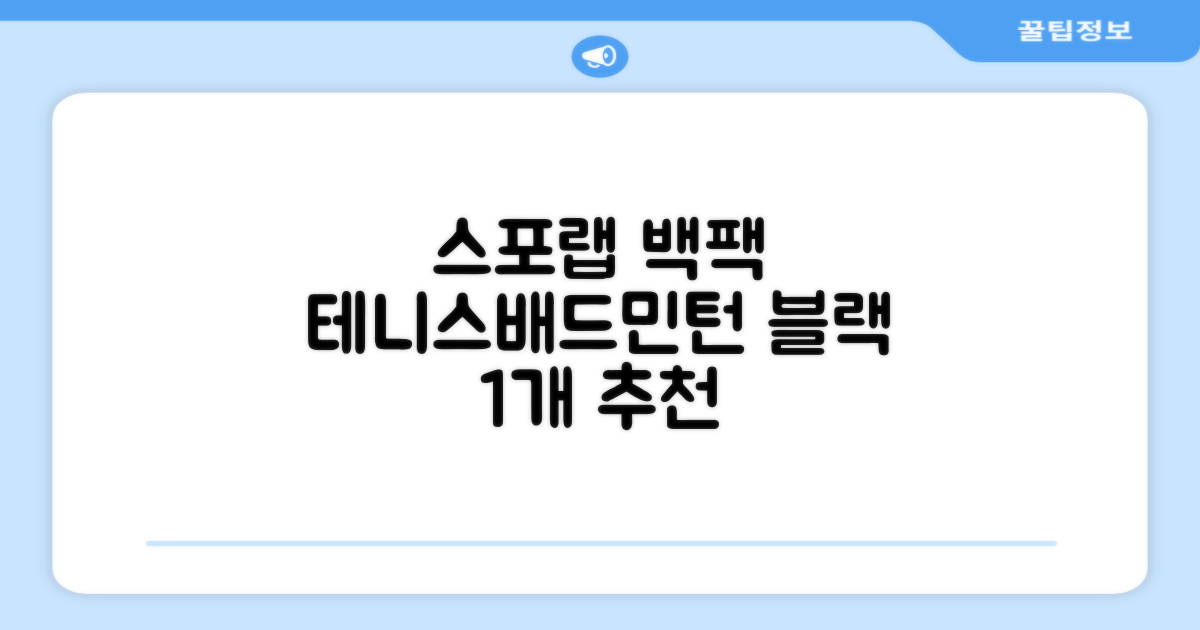 스포랩 테니스 가방 배드민턴 백팩, 블랙, 1개 추천 리뷰