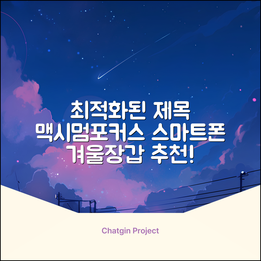 맥시멈포커스 스마트폰 터치 겨울 방한장갑 추천 리뷰