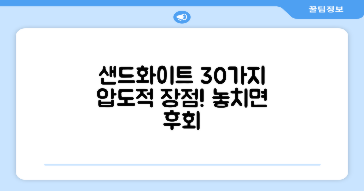 샌드화이트 30개 장점