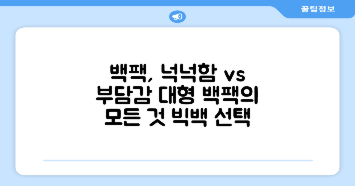 대형 백팩, 넉넉함 vs 부담감