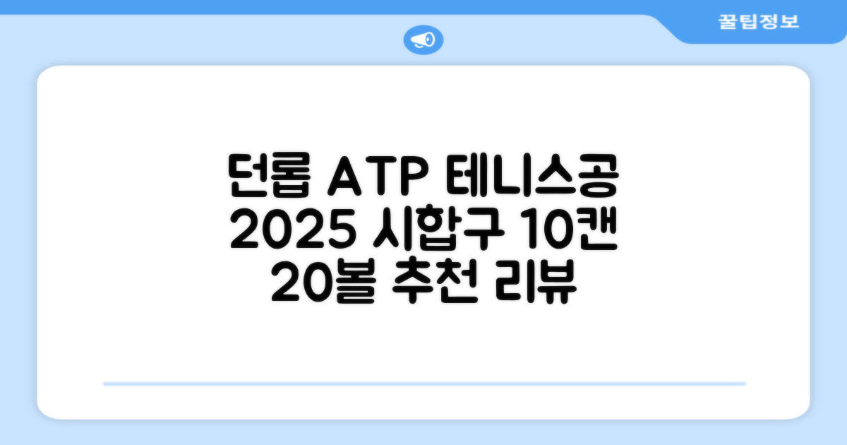 2025 던롭 ATP 테니스공 10캔 (20볼) 시합구, 던롭 ATP볼 10캔 (20볼), 10세트 추천 리뷰