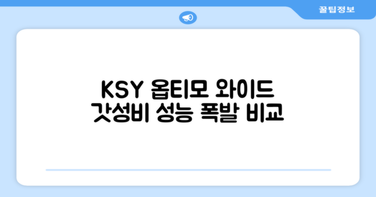 ksy 옵티모 와이드, 가성비와 성능 비교