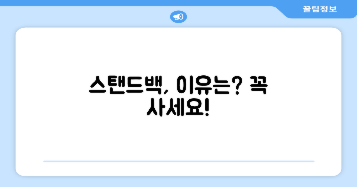 스탠드백, 왜 추천하는 걸까?