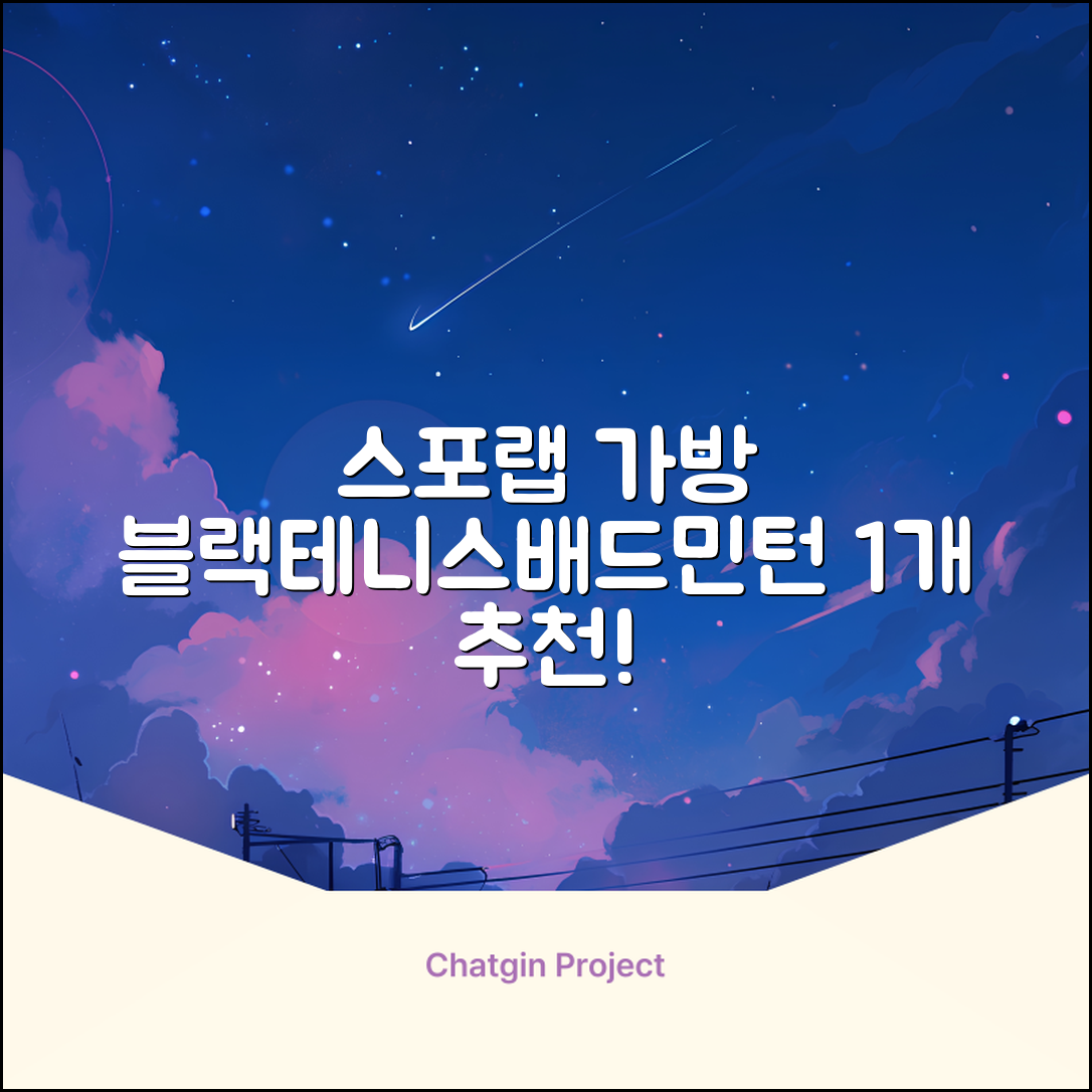 스포랩 테니스 가방 배드민턴 백팩, 블랙, 1개 추천 리뷰