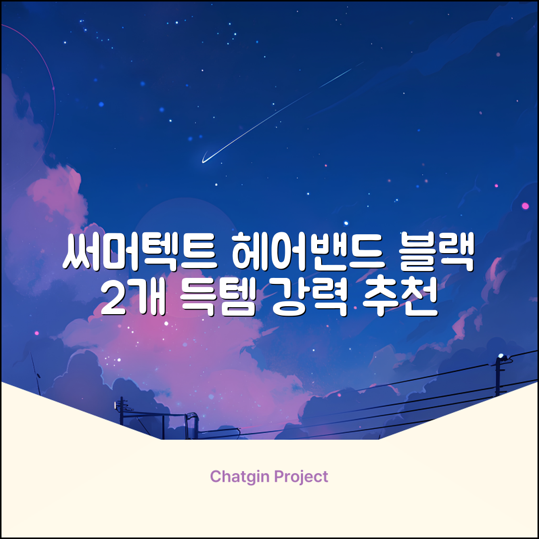 써머텍트 기능성 헤어밴드, 블랙, 2개 추천 리뷰