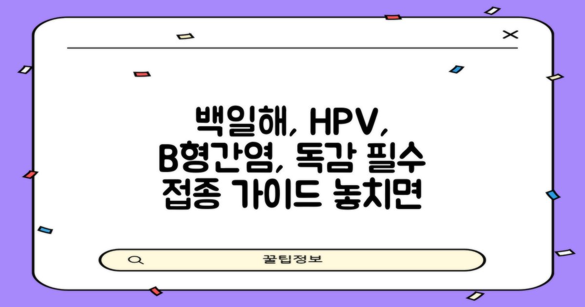 백일해, HPV, B형간염, 독감 접종 대상