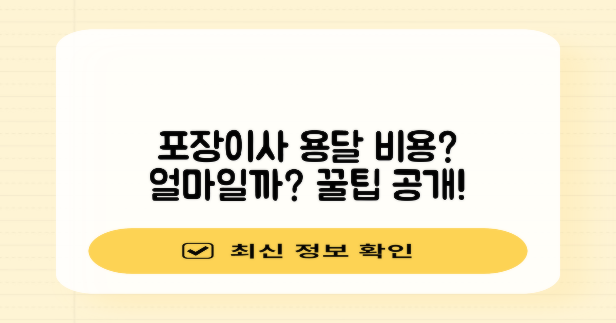포장이사 비용, 용달 서비스는 얼마?